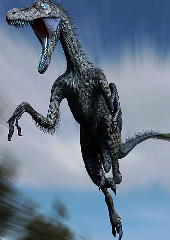 Artstation velociraptor, Dinosaur artwork, Jurassic theme, Digital illustration HD phone wallpaper