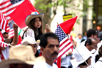 Celebrating America. ., style, children, cowgirl, fun, kids, brunettes, flags, outdoors, America, parade, girls, women, western, hats, female HD wallpaper
