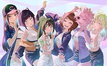 My Hero Academia Heroines : Mina, Uraraka, Tsuyu & More!, Mina Ashido, Ochaco Uraraka, Tsuyu Asui, Kyōka Jirō, Momo Yaoyorozu, Anime, My Hero Academia HD wallpaper