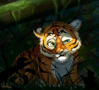 Art, Tiger, Emotions, Tiger Cub HD wallpaper