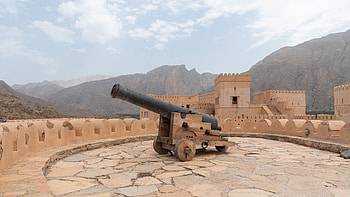 Oman travels, Nakhal cannon, Fort Nakhal HD wallpaper