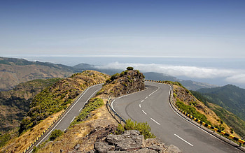 Nature, Road, Turn, Asphalt, Height, View, Dangerous HD wallpaper