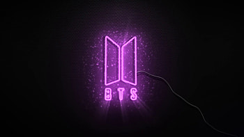Purple BTS Logo In Black Background BTS HD wallpaper