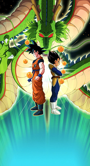 Epic Dragon Ball Z Featuring Goku, Vegeta, and Shenron, video game, Dragon Ball Z Dokkan Battle, Goku, Vegeta (Dragon Ball), Goku & Vegeta HD phone wallpaper