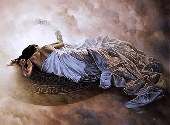 And when I dream -, satin, clouds, dreaming, woman, sleep HD wallpaper