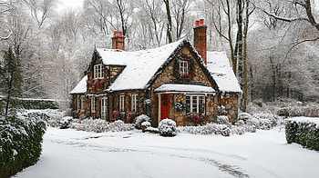 Cozy Cottage in Winter Wonderland - Ultra, winter landscape, snow, holiday decorations HD wallpaper