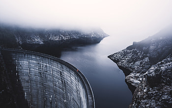 Dam, dam, mountains, river, nature HD wallpaper