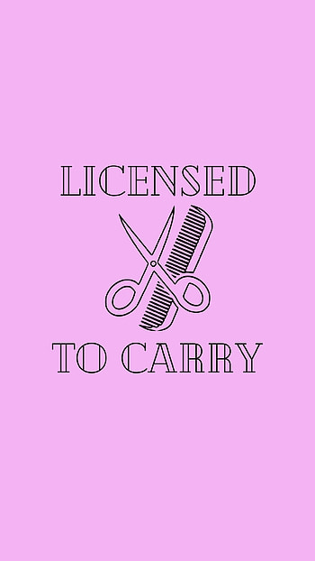 Licensed to carry, scissors, cosmetology, pink, hair stylist, shears, cosmetologist, hair styling, cute, comb HD phone wallpaper
