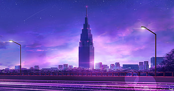 Tower, fantasy, cityscape, digital art HD wallpaper