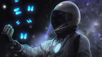 Butterfly And Astronaut, astronaut, butterfly, artist, artwork, digital-art, artstation HD wallpaper