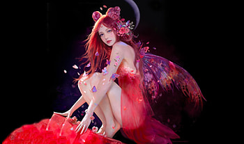 Butterfly Girl, digital, art, pretty, fantasy, girl, woman HD wallpaper
