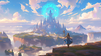 Enchanting Realms: A High Fantasy Adventure in the Magical Kingdom, fantasy landscape, adventure HD wallpaper