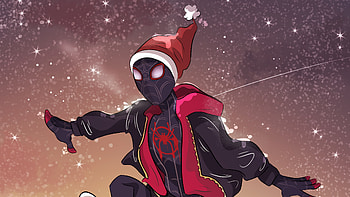 Spider Man Into Spider Verse Christmas, spiderman-into-the-spider-verse, spiderman, superheroes, artwork, artist, digital-art, deviantart HD wallpaper