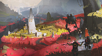 Orange Circle City , artist, artwork, digital-art, deviantart HD wallpaper