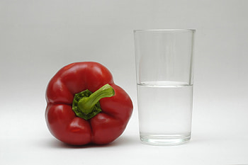 Food, Pepper, Glass, White Background HD wallpaper