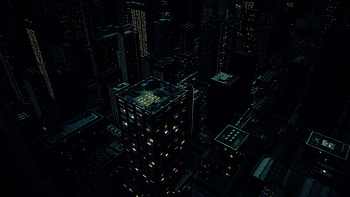 Art, Building, View From Above, Dark, Night City HD wallpaper