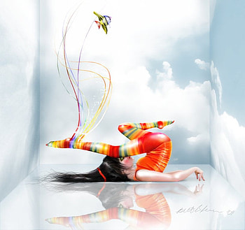 colourful girl, girl, colourful, art, pretty HD wallpaper