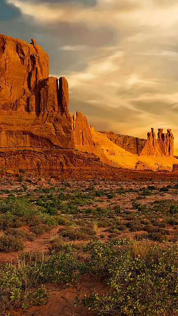 "The Three Gossips" at Arches National Park, nature HD phone wallpaper