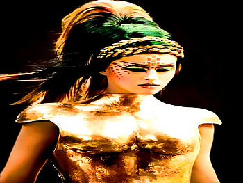 Kabuki, makeup, theatrical, stylized, dimensional HD wallpaper