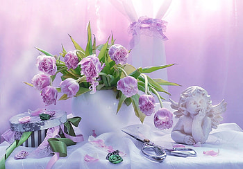 still life, abstract, graphy, vase, flowers HD wallpaper