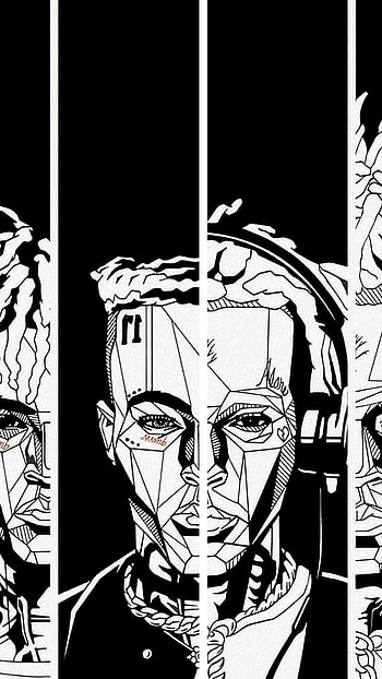Xxxtentacion, Creative Art, Black And White, Background HD phone wallpaper