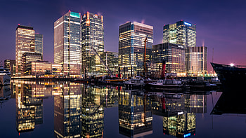 Canary Wharf South Dock London HD wallpaper