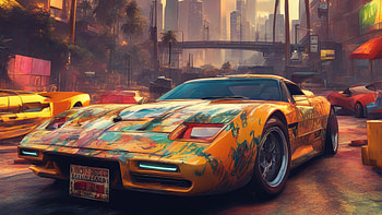 Grafitti Car, ai, artist, artwork, digital-art, deviantart HD wallpaper