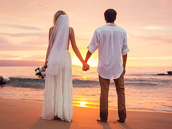 Love couple, Sea beach sunset, Married, Romantic HD wallpaper