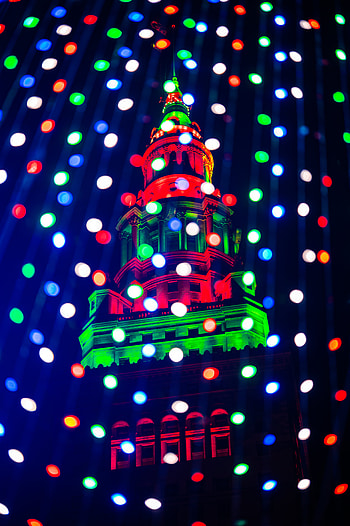 Building, Lights, Glare, Circles, Miscellanea, Miscellaneous, Multicolored, Motley HD phone wallpaper