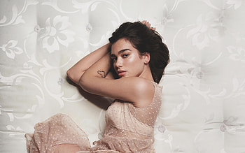 Dua Lipa, Pink dress, Brunette beauty, Wide background HD wallpaper