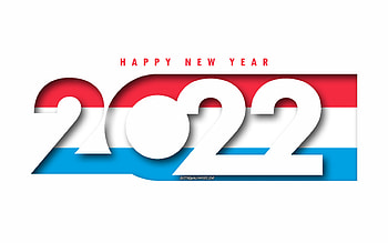 Happy New Year 2022 Luxembourg, white background, Luxembourg 2022, Luxembourg 2022 New Year, 2022 concepts, Luxembourg, Flag of Luxembourg HD wallpaper