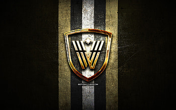 Vancouver Warriors, golden logo, NLL, brown metal background, american lacrosse team, Vancouver Warriors logo, National Lacrosse League, lacrosse HD wallpaper
