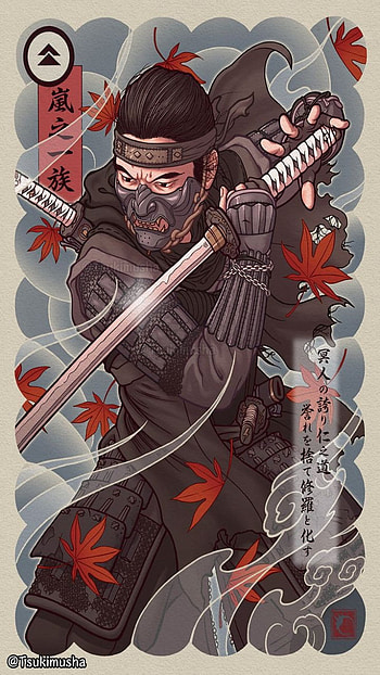 Samurai, red, art HD phone wallpaper