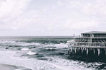 Sea, Nature, Structure, Surf, Piles HD wallpaper