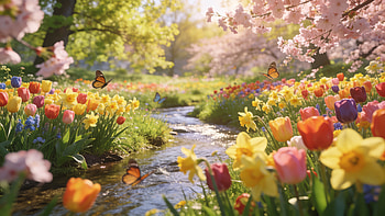 : Vivid Colorful Spring Bloom, Tulip HD wallpaper
