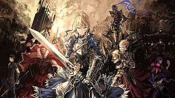 Fate Zero saber lancer caster rider berserker archer assassin servants armor weapons city | | 148557 | UP HD wallpaper