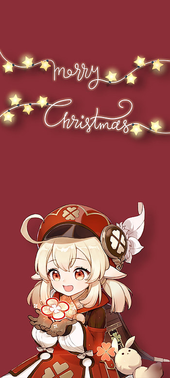 Merry Christmas, red, art, navidad, genshin impact HD phone wallpaper