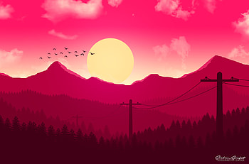 Forest Minimal Art, forest, minimalism, minimalist, artist, artwork, digital-art HD wallpaper