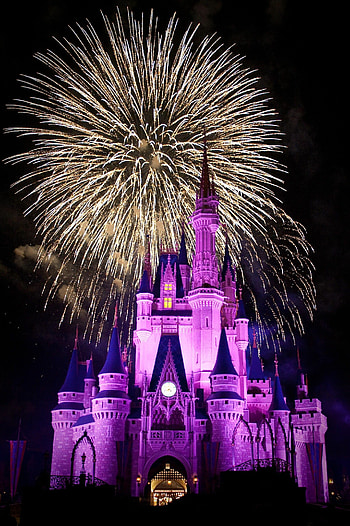 Disney fireworks , Captivating visuals, Magical atmosphere, Festive celebration HD phone wallpaper