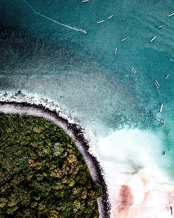 Curve, coast, aerial view HD phone wallpaper