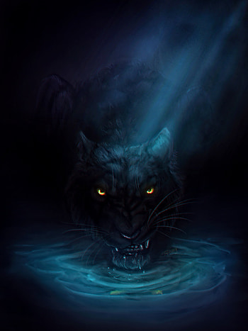 Water, Art, Grin, Big Cat, Panther HD phone wallpaper