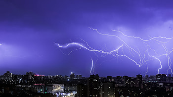 Lightning Sky, night, lightning, city, sky, nature HD wallpaper