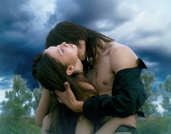 Sin or love, only the sky can judge, couple, kiss, passion, love HD wallpaper