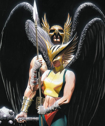 Hawkman artwork, Hawkgirl superhero, Alex Ross illustration, Superhero art HD phone wallpaper