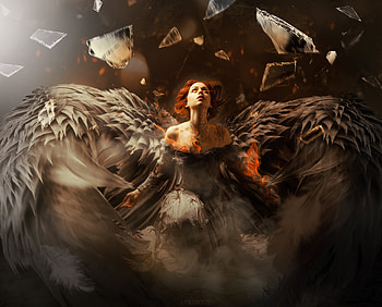 Fallen Angel , artist, artwork, angel, deviantart HD wallpaper