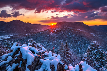 Winter Sunrise, Nature, Sunrise, Winter, mountain HD wallpaper