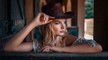 Cowgirl, cowsgirl, western, woman, beauty HD wallpaper