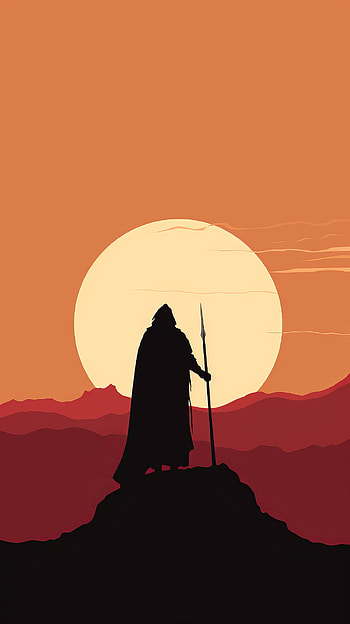 Lotr Wizard Minimalist , vector, minimalist, fantasy, The Lord Of The Rings HD phone wallpaper