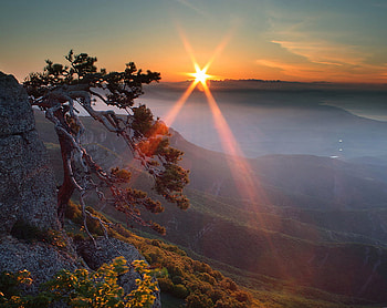New day, nature, day, mountains, sunrise HD wallpaper
