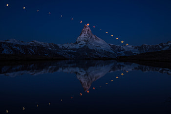 Super Moon Matterhorn , moon, nature HD wallpaper